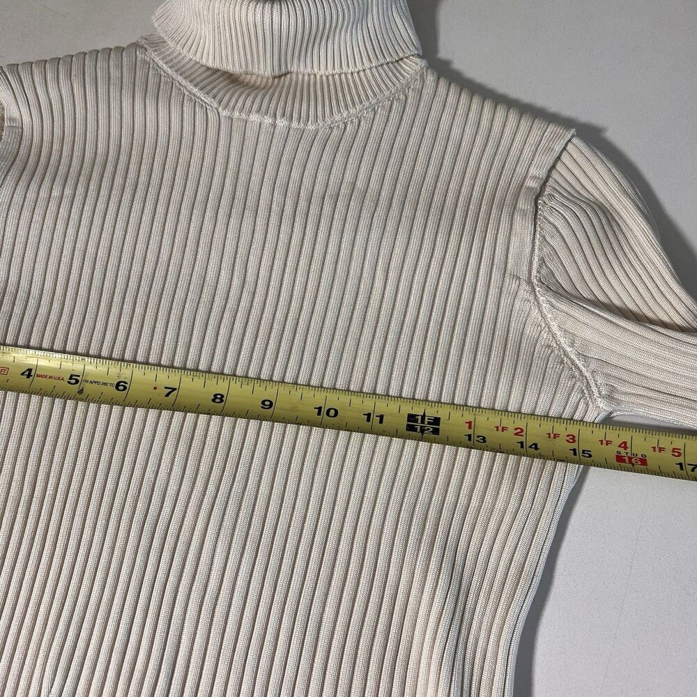 Louis Vuitton Turtleneck Womens XS Beige 100% Silk Ribbed Minimal‎ Quiet Luxury - Picture 7 of 9